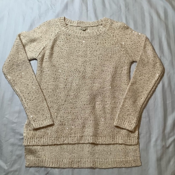 CREMIEUX cream and sequined sweater XS - Picture 1 of 3